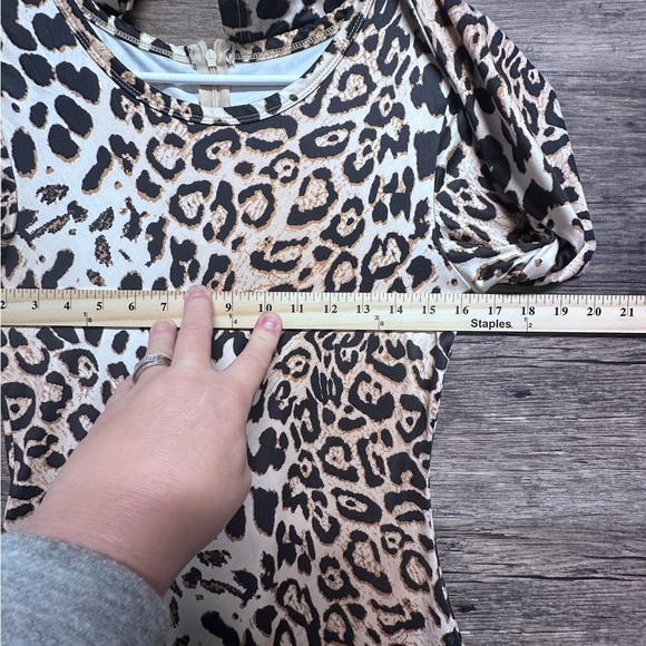 Chic Leopard Animal Print Jumpsuit Bodysuit Womens - Picture 5 of 6